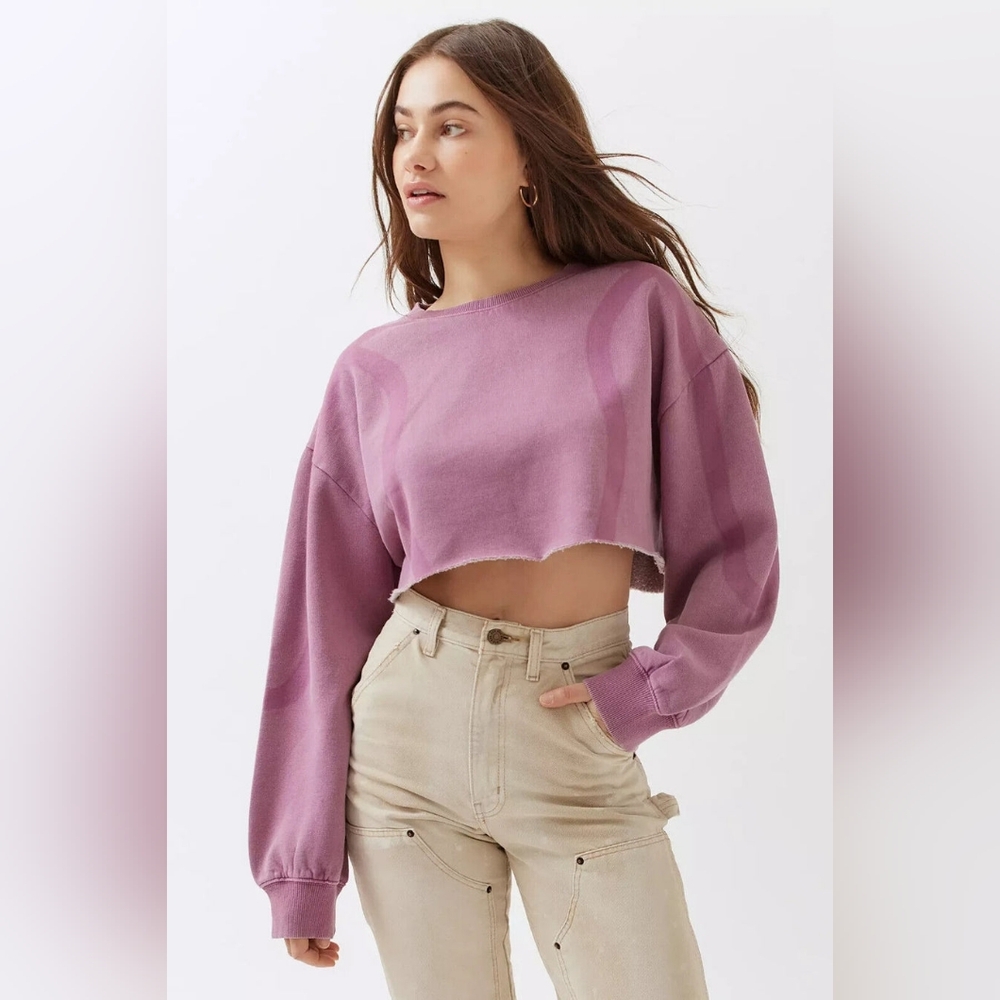 BDG Urban Outfitters Izzy Illusion Sweatshirt Pullover Cropped Top
